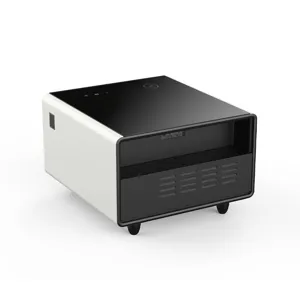 Modern Smart Side Table With Built-In Fridge, Wireless Charging, Temperature Control, Power Socket, 