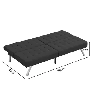 Futon Sofa Bed - Black