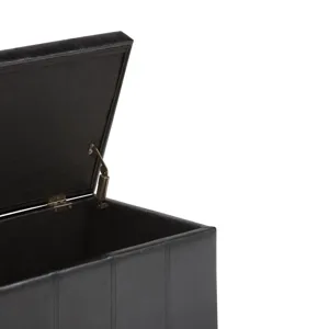 Amelia - Storage Ottoman Bench - Midnight Black