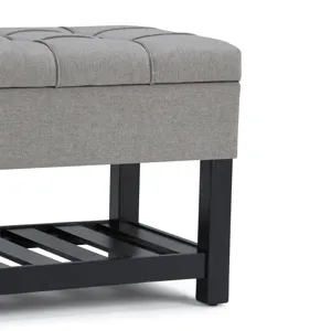 Saxon - Storage Ottoman Bench - Dove Grey
