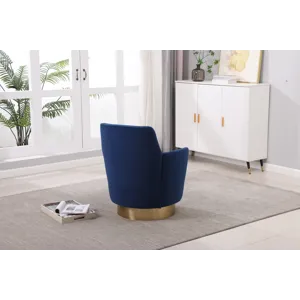 Velvet Swivel Barrel Chair, Swivel Accent Chairs Armchair For Living Room, Reading Chairs For Bedroo