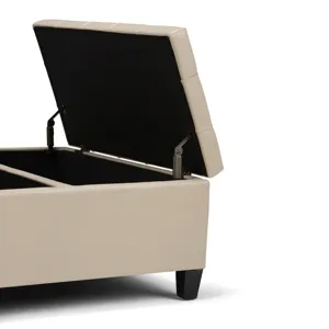 Harrison - Coffee Table Storage Ottoman - Satin Cream