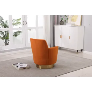 Velvet Swivel Barrel Chair, Swivel Accent Chairs Armchair For Living Room, Reading Chairs For Bedroo