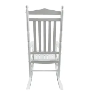 Balcony Porch Wood Adult Rocking Chair - White