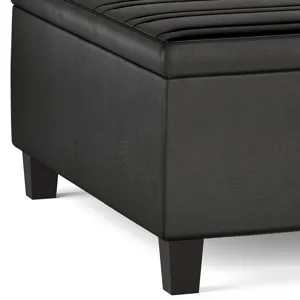 Ellis - Coffee Table Storage Ottoman - Distressed Black