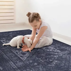 9\' x 12\' Area Rug, Washable Rug, Low-Pile, Non-Slip, Non-Shedding, Foldable, Kid & Pet Friendly Ar