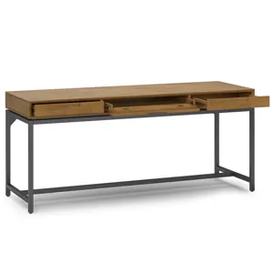 Banting - Mid Century Wide Desk - Medium Saddle Brown