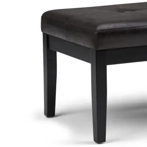Lacey - Tufted Ottoman Bench - Distressed Black