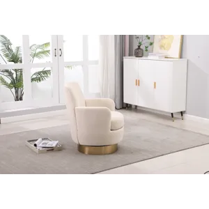 Velvet Swivel Barrel Chair, Swivel Accent Chairs Armchair For Living Room, Reading Chairs For Bedroo