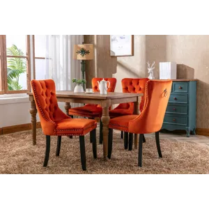 Nikki - Modern, High-End Tufted Solid Wood Contemporary Velvet Upholstered Dining Chair With Wood Le