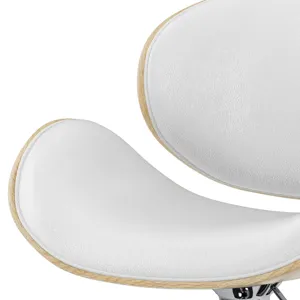 Marana - Bentwood Adjustable Swivel Bar Stool - White / Light Brown