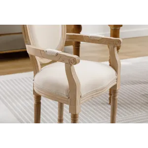 French Style Solid Wood Dining Chair (Set of 2) - Cream