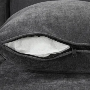 L-Shaped Sofa Convertible Sofa Bed Pull Out Sofa Sleeper With Two Back Pillows, Two USB Ports And Tw