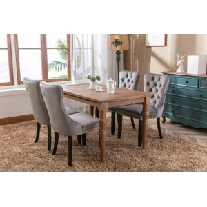 Nikki - Modern, High-End Tufted Solid Wood Contemporary Velvet Upholstered Dining Chair With Wood Le