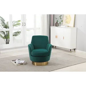 Velvet Swivel Barrel Chair, Swivel Accent Chairs Armchair For Living Room, Reading Chairs For Bedroo