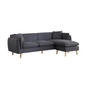 Brayden - Fabric Sectional Sofa Chaise - Dark Gray
