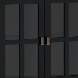 Artisan - Wide 4 Door Storage Cabinet - Black