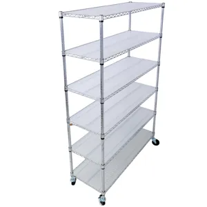 6 Tier 6000Lbs Capacity Nsf Metal Shelf Wire Shelving Unit, Heavy Duty Adjustable Storage Rack With 
