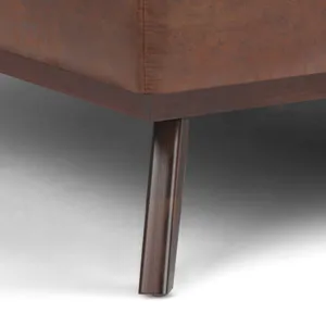 Owen - XL Square Coffee Table Storage Ottoman - Distressed Saddle Brown