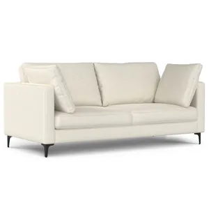 Ava - 76\" Mid Century Sofa with Ottoman Set - Cream