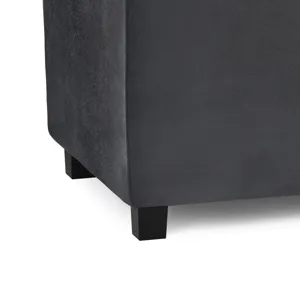 Avalon - Storage Ottoman - Distressed Black