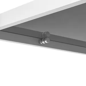 Rectangle Coffee Table With Tempered Glass Top And White Legs, Modern Table For Living Room - Gray