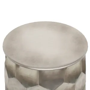 Whitney - Metal Storage Side Table - Antique Silver