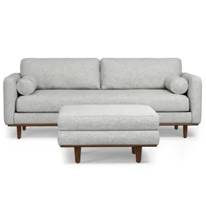 Morrison - 89\" Sofa and Ottoman Set - Mist Gray