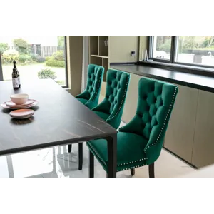 Nikki - Modern, High-End Tufted Solid Wood Contemporary Velvet Upholstered Dining Chair With Wood Le