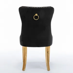 Nikki - Modern, High-End Tufted Solid Wood Contemporary Velvet Upholstered Dining Chair With Golden 