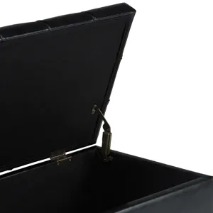 Sienna - Storage Ottoman Bench - Midnight Black