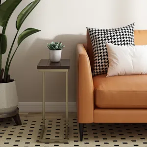 Skyler - C Side Table - Dark Brown / Gold