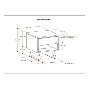 Lowry - End Table - Distressed Golden Wheat