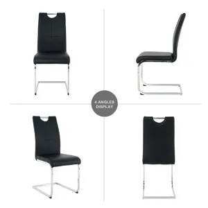 Modern Dining Chairs With Faux Leather Padded Seat Dining Living Room Chairs Upholstered Chair With 