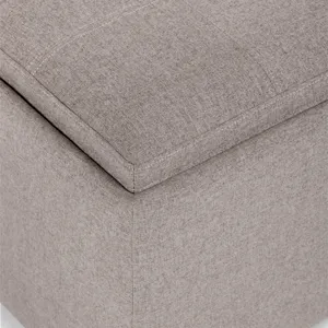 Avalon - Square Coffee Table Storage Ottoman - Cloud Grey