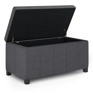 Dover - Storage Ottoman Bench - Slate Grey