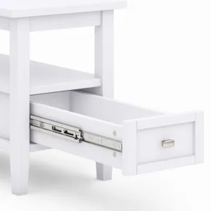 Warm Shaker - Narrow Side Table - White