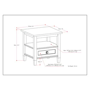 Warm Shaker - End Table - White