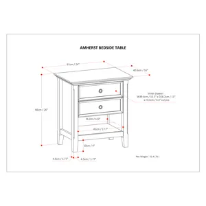 Amherst - Bedside Table - Natural Aged Brown