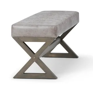 Salinger - Large Ottoman Bench - Distressed Grey Taupe