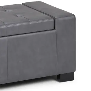 Laredo - Large Storage Ottoman - Stone Grey