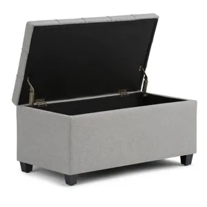 Sienna - Storage Ottoman Bench - Dove Grey