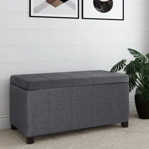 Dover - Storage Ottoman Bench - Slate Grey