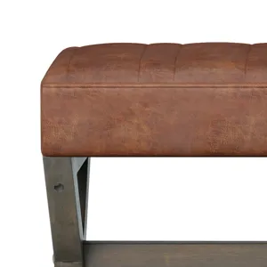 Salinger - Large Ottoman Bench - Distressed Saddle Brown