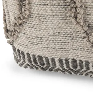 Sweeney - Square Pouf - Grey / Natural