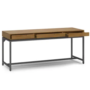 Banting - Mid Century Wide Desk - Medium Saddle Brown