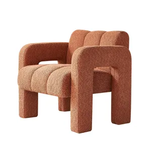 31.10\" Wide Boucle Upholstered Accent Chair - Orange