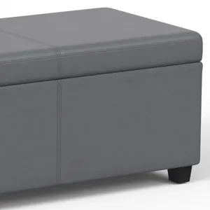 Avalon - Extra Large Storage Ottoman Bench - Stone Grey