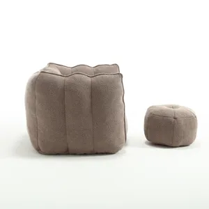 Soft Bean Bag Chair With High Resilient Foam (Chips) - Coffee