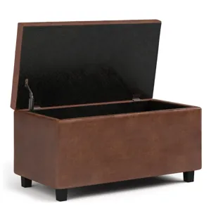 Cosmopolitan - Storage Ottoman - Distressed Saddle Brown